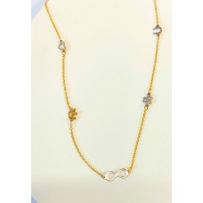 Κολιέ σε Κίτρινο Χρυσό - 5 στοιχεία (Καρδιά, Κορώνα, Άπειρο, Τετράφυλλο, Πέταλο) (N256)